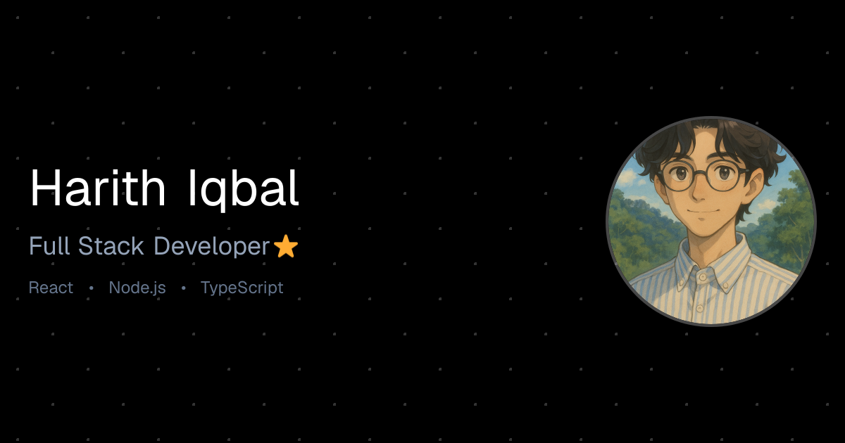 Harith Iqbal | Full Stack Developer